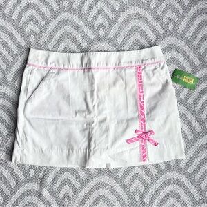 LILLY PULITZER Vintage Jarvey Skort in Classic White Stretch Canvas 10 NWT